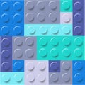 Pattern of colorful childish lego blocks vector Royalty Free Stock Photo