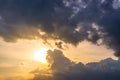 Pattern of colorful cloud and sky sunset or sunrise: Dramatic sunset in twilight Royalty Free Stock Photo