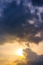 Pattern of colorful cloud and sky sunset or sunrise: Dramatic sunset in twilight Royalty Free Stock Photo