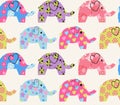 Pattern with colorful elephant