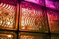 Pattern of colorful glass block wall Royalty Free Stock Photo