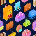 Pattern of colorful isometric bags Royalty Free Stock Photo