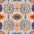 Rapport seamless of mosaic tesserae of flowers multicolor tapestry pattern. Generative AI. Pattern mirrored repeat duplicates