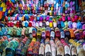 Colorful moroccan slippers - traditional leather babouches Royalty Free Stock Photo