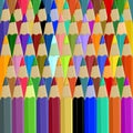 Pattern of colorful pencils. Background with colored pencils. Set of pencil or crayon tips. Royalty Free Stock Photo