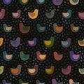 Pattern with colorful toy birds