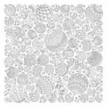 Pattern for coloring book. Christmas hand-drawn decorative elements in vector Royalty Free Stock Photo