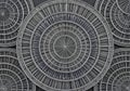 Pattern with concentric rings, composed of varying widths of gray Royalty Free Stock Photo