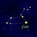 Pattern with constellation Leo. Abstract print with The Lion Royalty Free Stock Photo