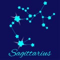 Pattern with constellation Sagittarius Royalty Free Stock Photo