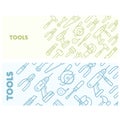 Pattern with construction tools icons - tools kit banner Royalty Free Stock Photo