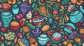 pattern, continuous, colorful, illustration for a cool background