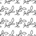 Pattern with contour branches on a white background Royalty Free Stock Photo