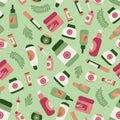 pattern in with cosmetics packaging