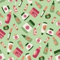 pattern in with cosmetics packaging