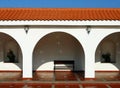 Pattern of covered arcade in Spanish style. Royalty Free Stock Photo