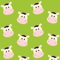 Pattern cows on a green background. Vector illustration Royalty Free Stock Photo