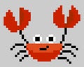 Pattern crab. Pixel crab image for 8 bit game items