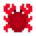 Pattern crab. Pixel crab image for 8 bit game items