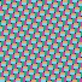 Pattern created from green, neon pink, pale gold and sky blue rectangles, and small charcoal squares Royalty Free Stock Photo