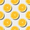 Pattern created from halved oranges with shadow