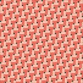 Pattern created from terracotta and pink rectangles, and small forest green squares Royalty Free Stock Photo