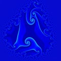 pattern and creative complex fractal design in royal blue with neon glowing edges Royalty Free Stock Photo