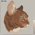 Pattern for cross stitch or knitting - portrait of cat Royalty Free Stock Photo