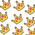 Pattern crown golden pop art