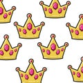 Pattern crown golden pop art