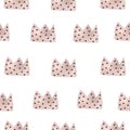 Pattern with crown in scandinavian style. Gradient color and pastel colors. For kids,nursery,girls.