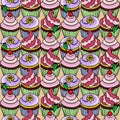 Pattern with cupcake