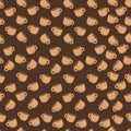pattern with cups of coffee on brown background Royalty Free Stock Photo