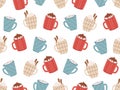 Pattern cups mugs Royalty Free Stock Photo