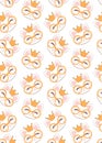 Pattern with cute cat face with a gold glasses Royalty Free Stock Photo