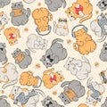 Pattern with cute cats. Royalty Free Stock Photo