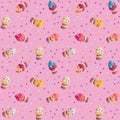 Pattern with a cute cupcakes