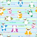 Pattern with cute pandas.