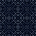 Pattern with a dark background features repeating abstract shapes Royalty Free Stock Photo