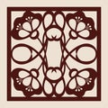 Pattern for decorative panel with floral ornament