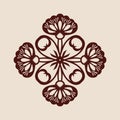 Pattern for decorative panel with floral ornament Royalty Free Stock Photo