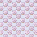 pattern of delicious donuts with face cat kawaii style