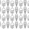 pattern of delicious ice creams kawaii style