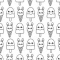 pattern of delicious ice creams kawaii style