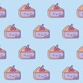 pattern of delicious sliced cakes kawaii style