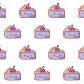 pattern of delicious sliced cakes kawaii style