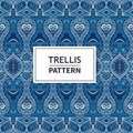 2 Color Trellis Pattern Design Work Royalty Free Stock Photo