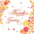 Pattern design of card thanksgiving, with art of beautiful autumn leaf flower frame. Vector Royalty Free Stock Photo