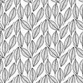 Pattern design geometric seamless leaf background black and white vector Royalty Free Stock Photo