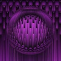 unique symmetric design in vivid purple set within a clear glass sphere Royalty Free Stock Photo